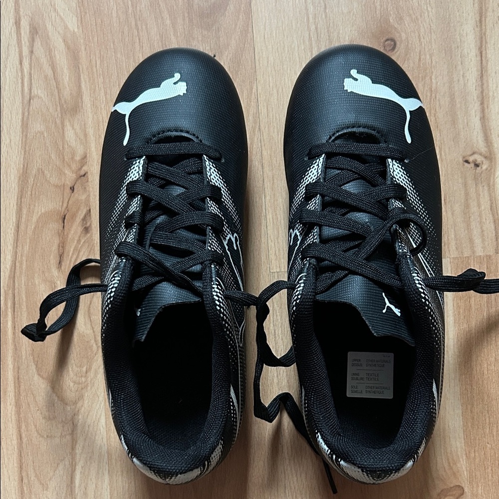 Puma Kids Black Soccer cleats with White Logo